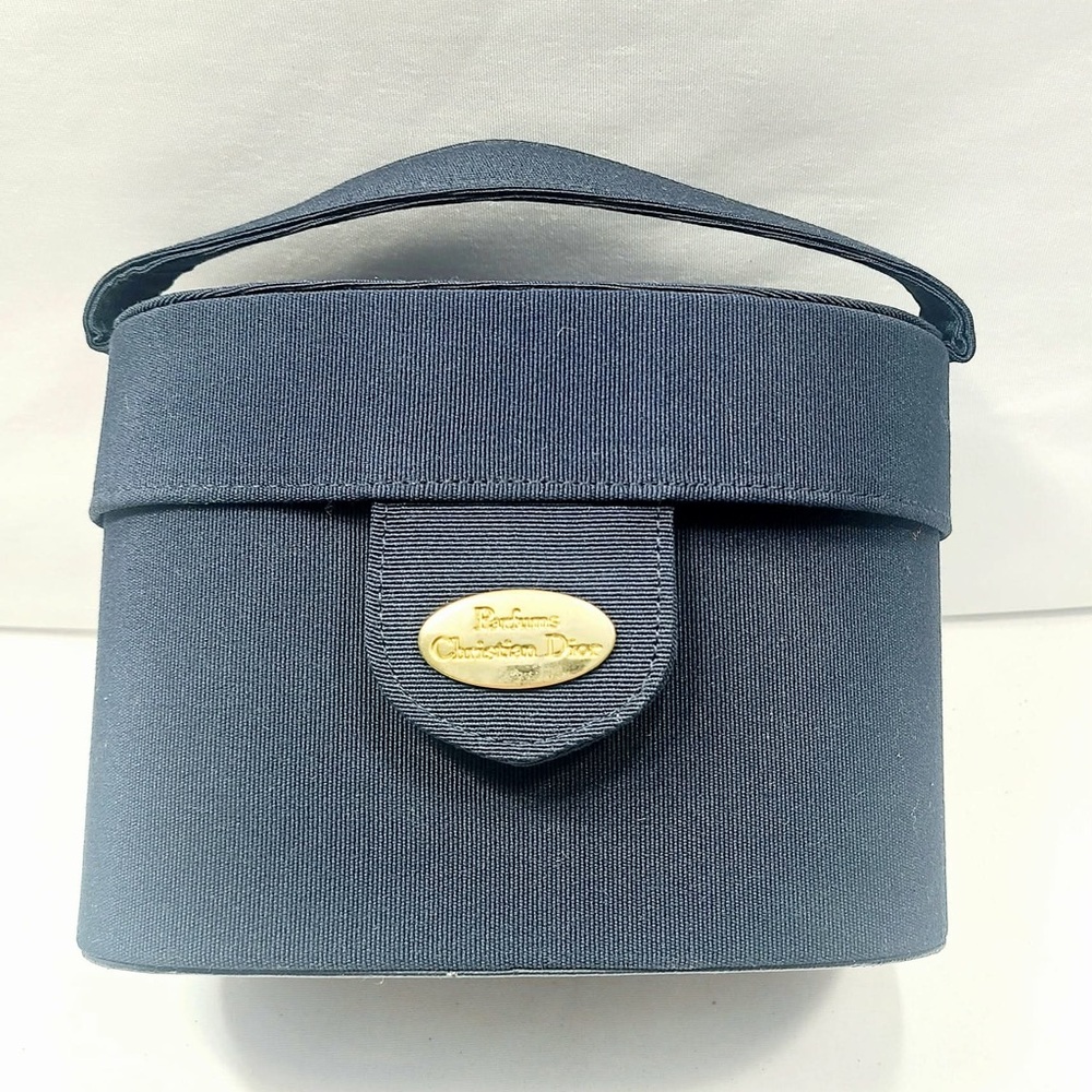 Dior Navy Cosmetic Pouch with Gold Detail